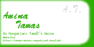 amina tamas business card